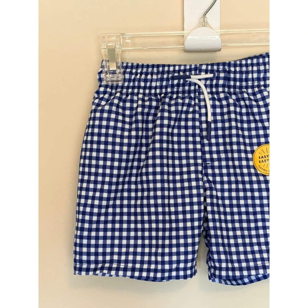 Cat & Jack Blue Gingham Mesh Lined Swim Trunks Shorts Toddler Boy 3T NEW NWT